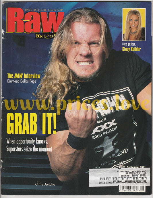 WWF RAW Wrestling Magazine September 2001 Chris Jericho Stacy Keibler DDP WWE