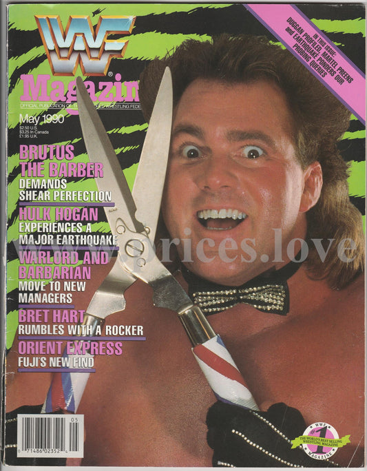 WWF Wrestling Magazine May 1990 Brutus Beefcake Hulk Hogan Warlord Barbarian WWE