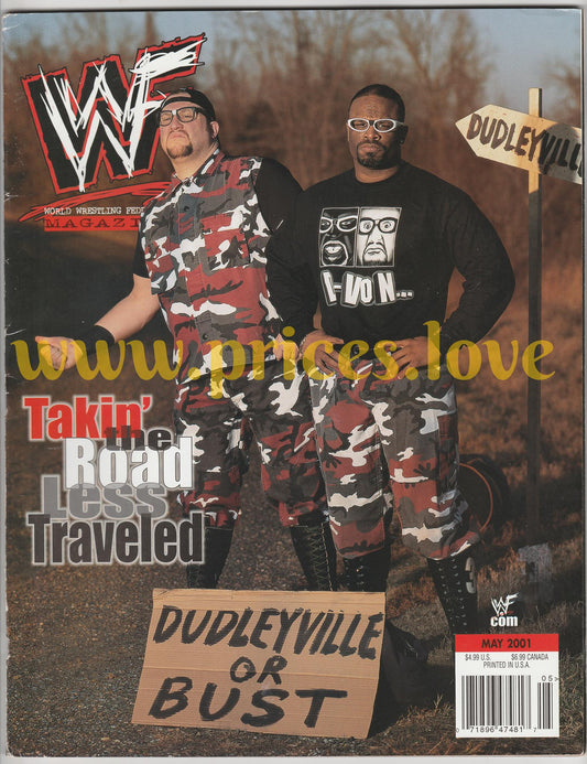 WWF Wrestling Magazine May 2001 Dudley Boyz POSTER Intercontinental History WWE