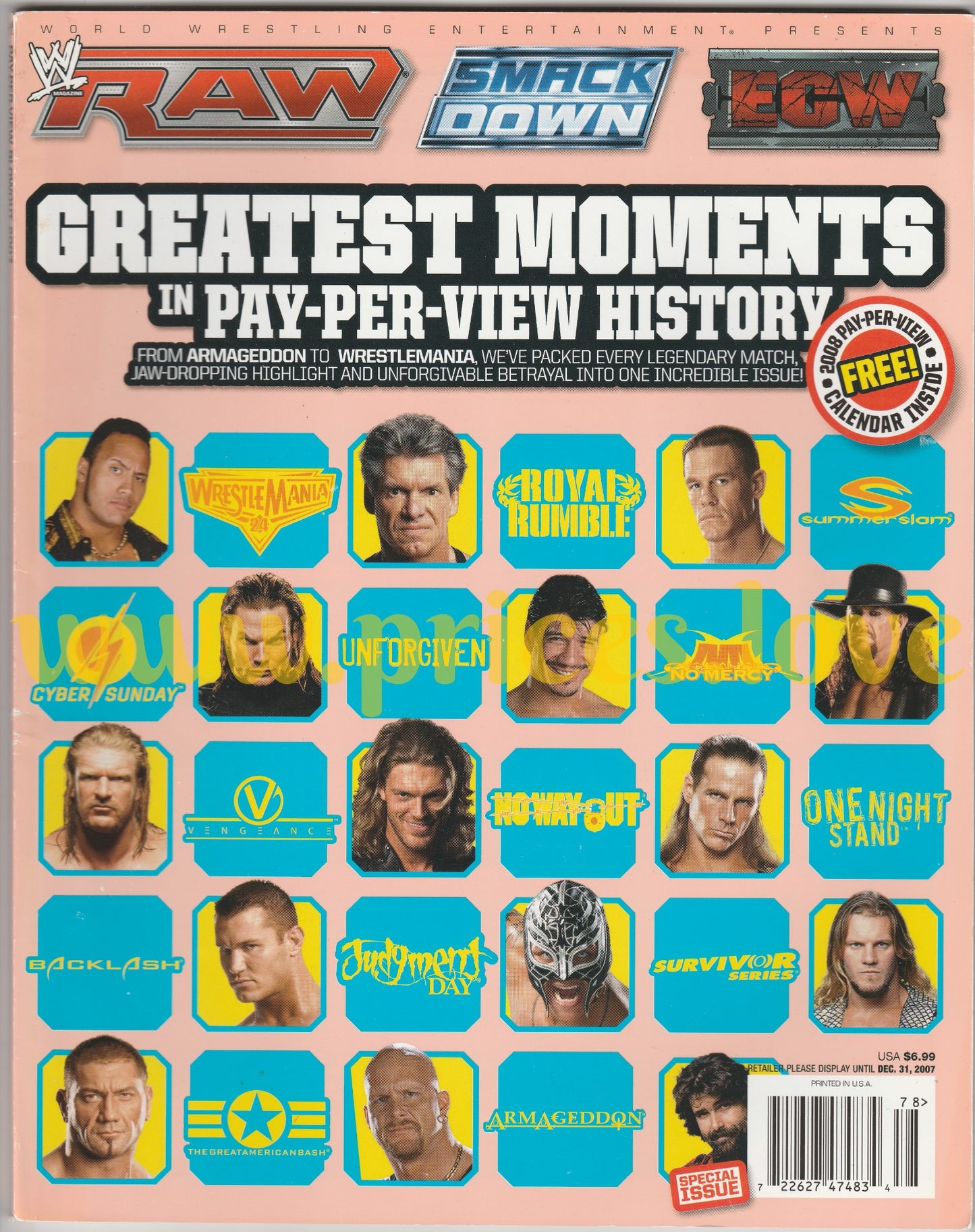 WWE Wrestling Magazine Pay Per View Blowout 2007 Greatest Moments + POSTER WWF