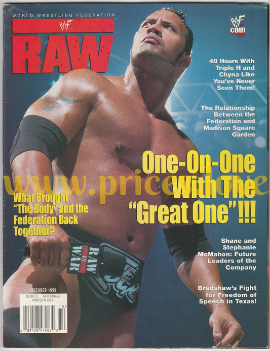 WWF RAW Wrestling Magazine October 1999 The Rock Shane Stephanie McMahon POSTER