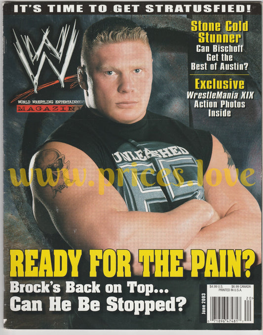 WWE Wrestling Magazine June 2003 Brock Lesnar Wrestlemania XIX Trish Stratus WWF