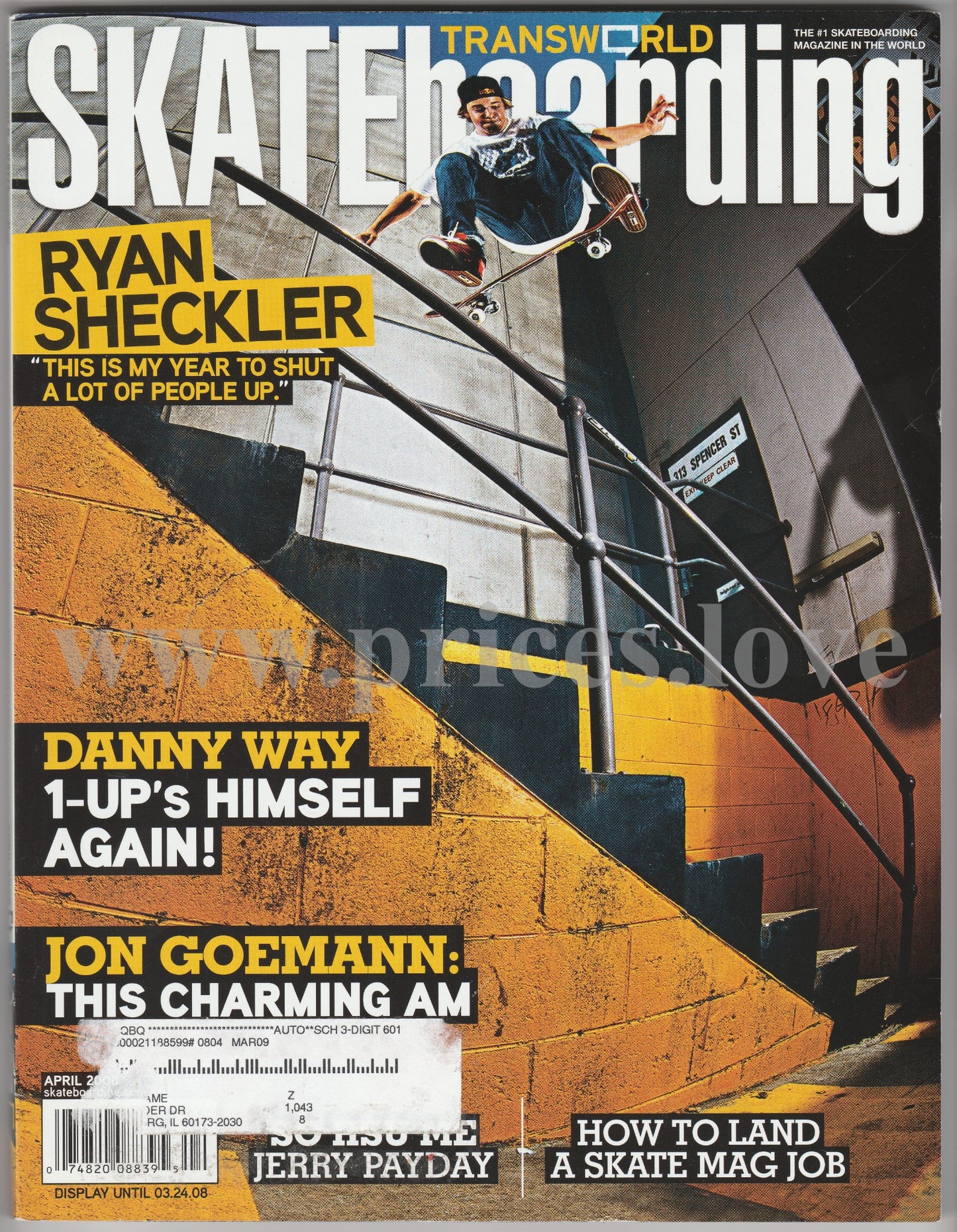 Transworld Skateboarding Magazine April 2008 Ryan Sheckler Danny Way Goeman #2