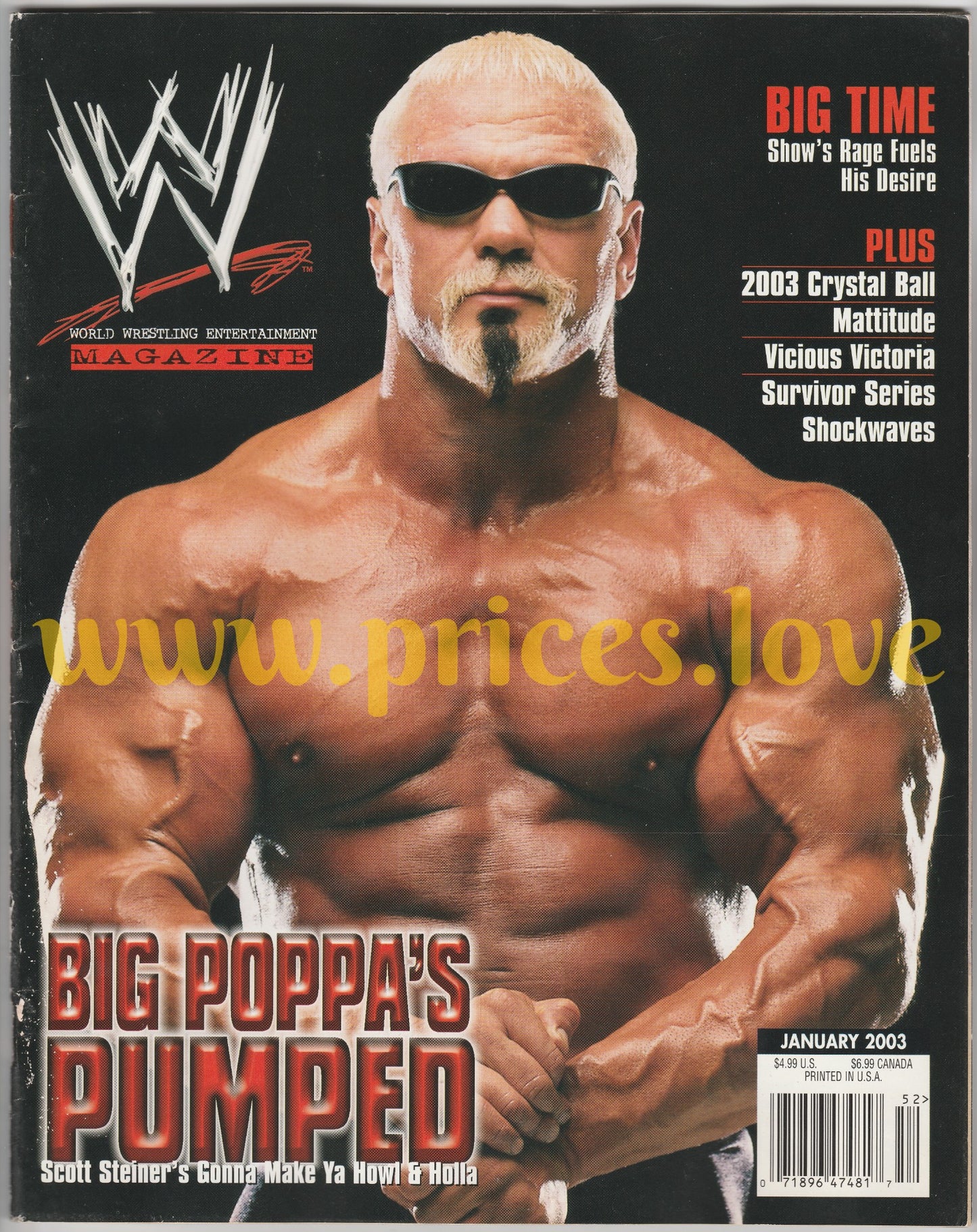 WWE Wrestling Magazine January 2003 Scott Steiner Big Show Victoria + POSTER WWF