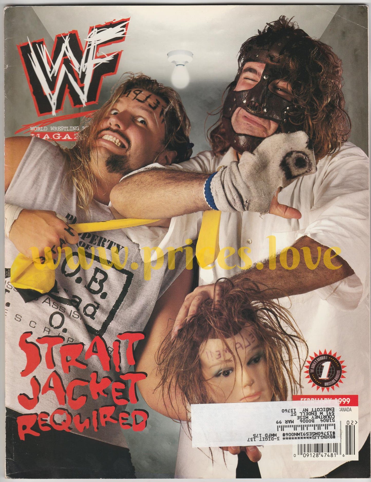 WWF Wrestling Magazine February 1999 Mankind Al Snow WWE Debra POSTER Mark Henry