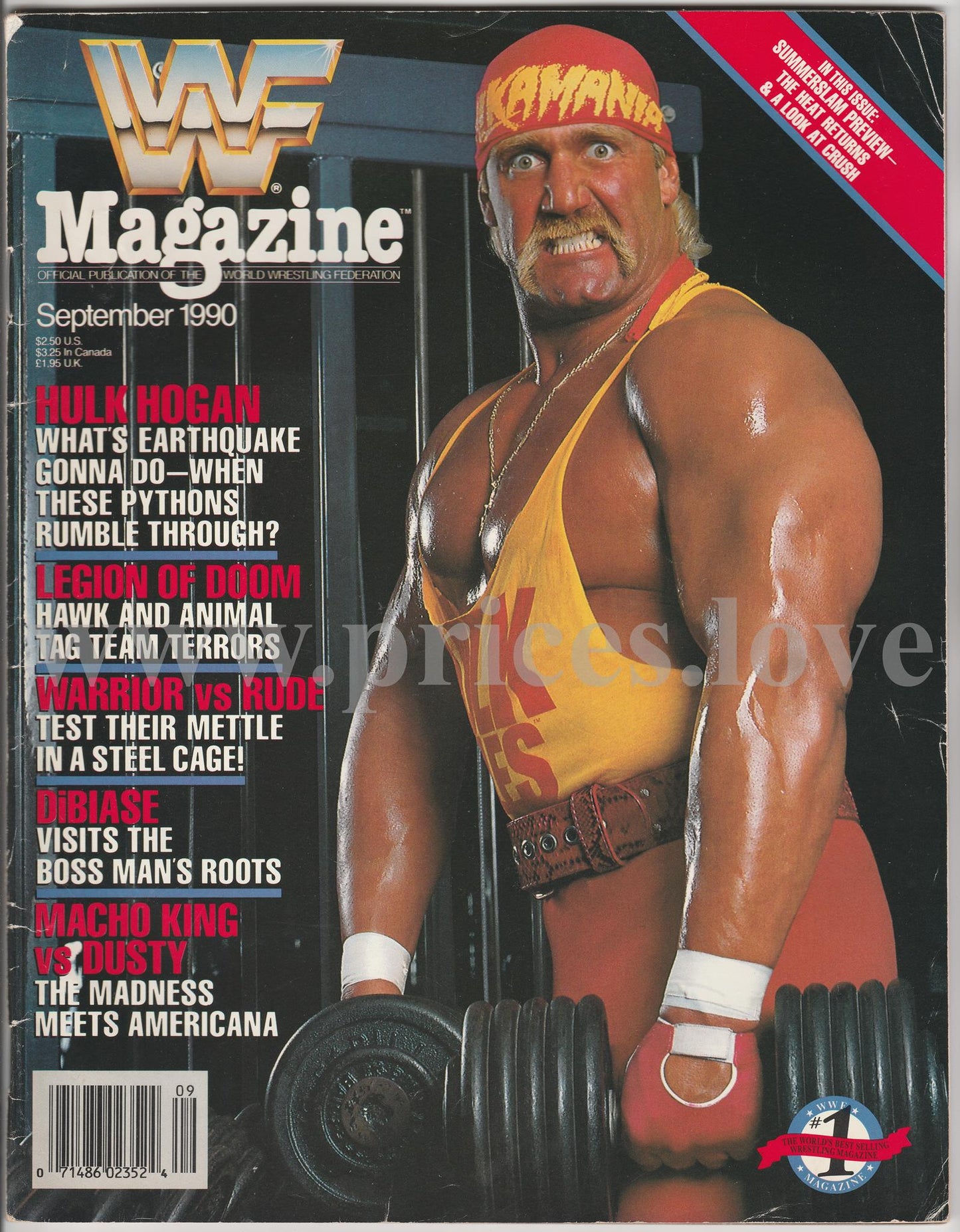 WWF Wrestling Magazine September 1990 Hulk Hogan Legion Of Doom Rick Rude WWE