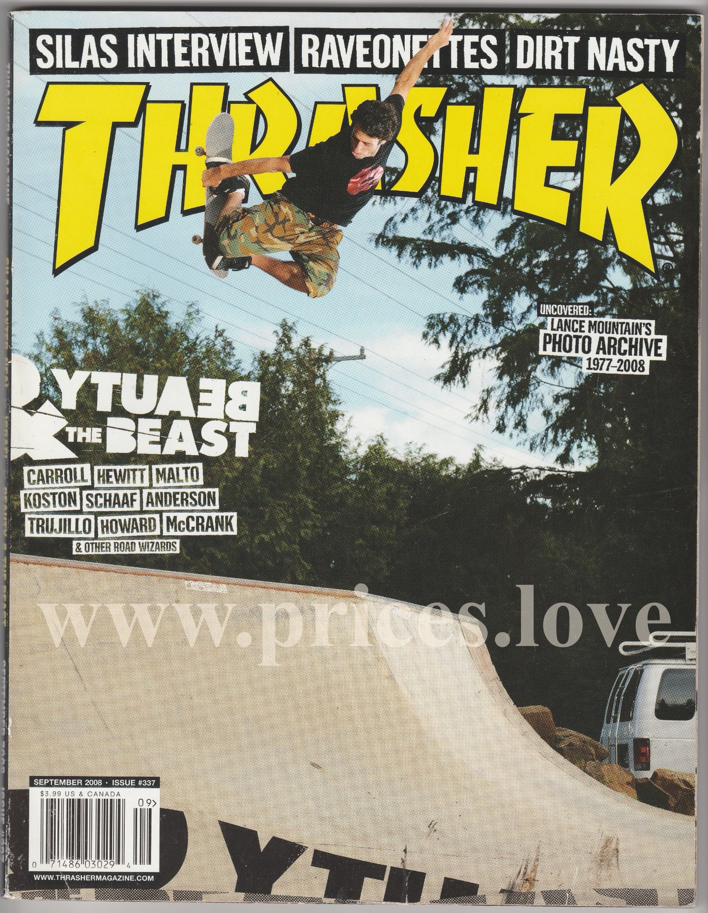 Thrasher Skateboarding Magazine September 2008 Issue #337 Silas Raveonettes