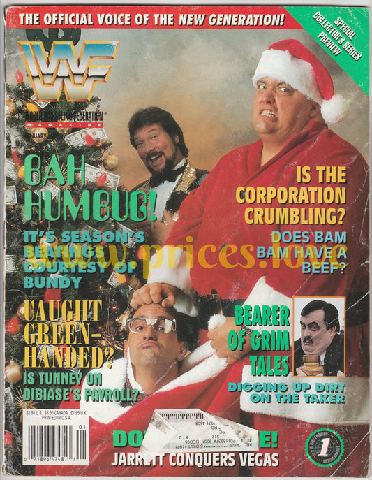 WWF Wrestling Magazine January 1995 King Kong Bundy Paul Bearer Ted Dibiase WWE