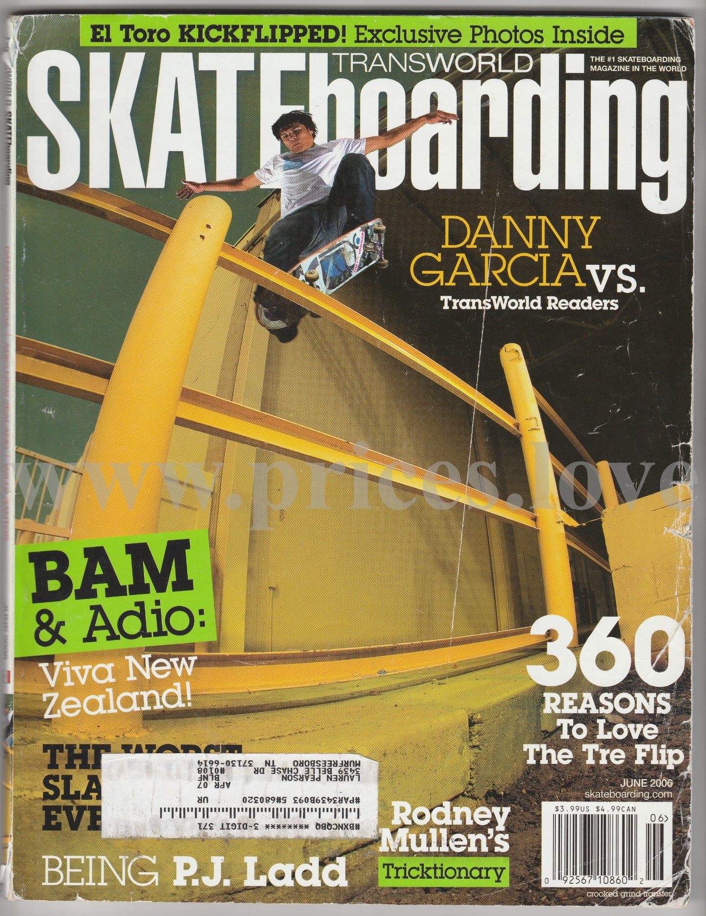 Transworld Skateboarding Magazine June 2006 Danny Garcia Bam Adio Viva New Zeala